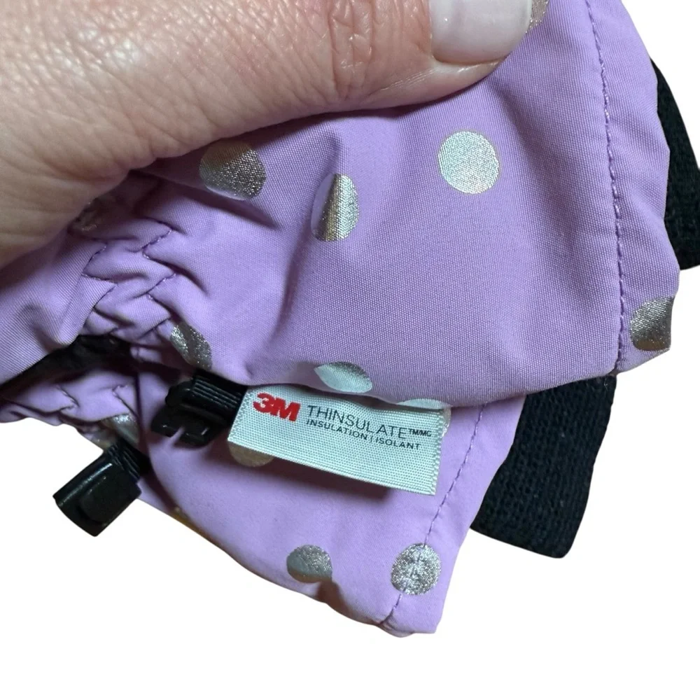 H&M Kids Purple Polka Dot Snow Gloves 3M Thinsulate Winter 8–10Y